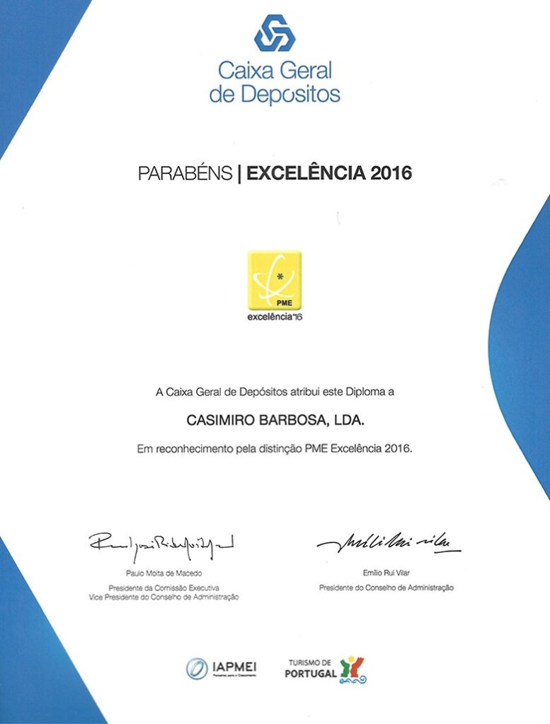 Prémio "PME Excelência 2016", atribuído pela Caixa Geral de Depósitos - A Marisqueira de Matosinhos, Matosinhos
